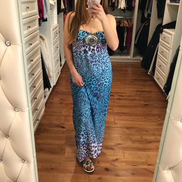 Summer strapless cheetah dress - Picture 1 of 17